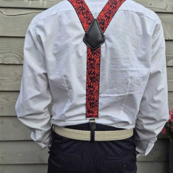 Danish plush Mens suspenders Red - Afbeelding 2