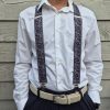 Danish plush Mens suspenders Grey