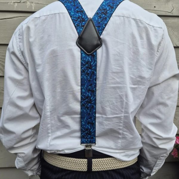 Danish plush Mens suspenders Blue - Afbeelding 2