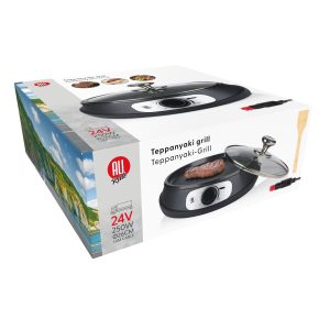 AllRide Teppanyaki Grill – 24V voor Vrachtwagen – Ø26 cm – 250W – Inclusief Deksel & Spatel