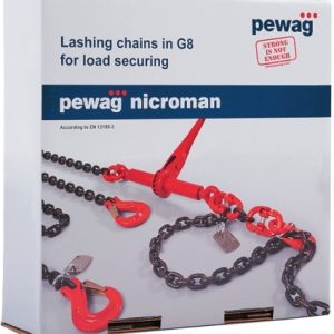 Sjorketting 10mm L=4,5 mtr met 2x veiligheidshaak